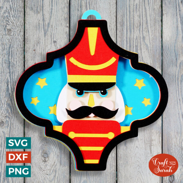 Christmas Nutcracker Arabesque Ornament SVG