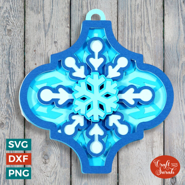 Christmas Snowflake Arabesque Ornament SVG