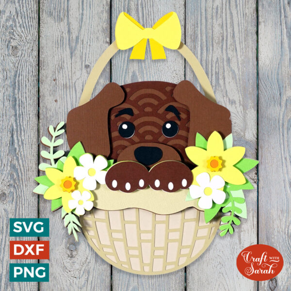 Easter Basket Dog SVG