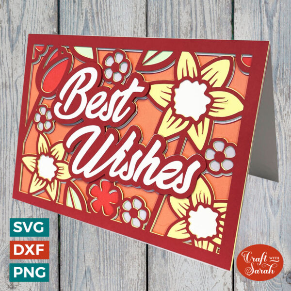 Floral Best Wishes Greetings Card