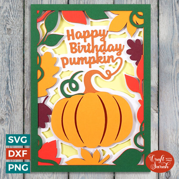 Pumpkin Birthday Card SVG