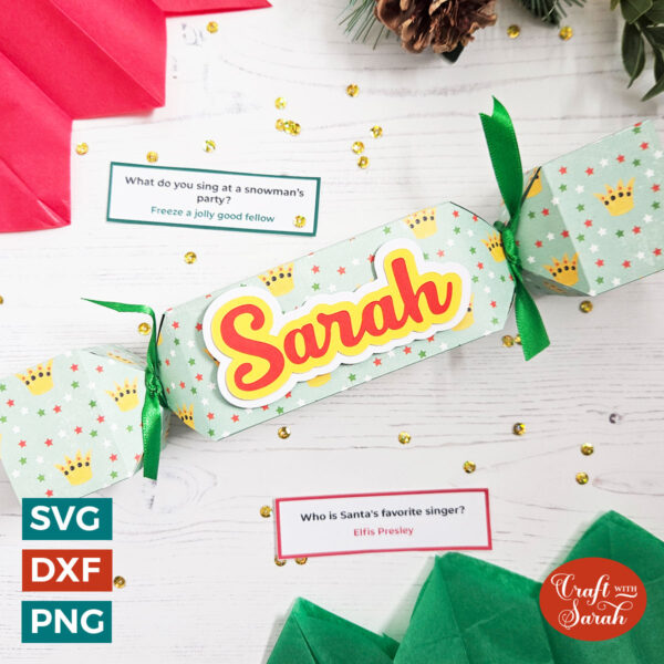 Christmas Cracker Template SVG