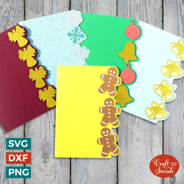 Christmas Side Edge Cards (5 Designs)