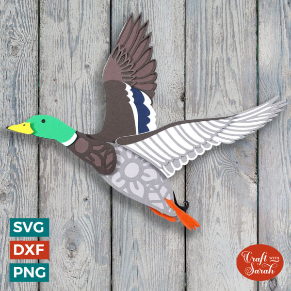 Duck Flying SVG