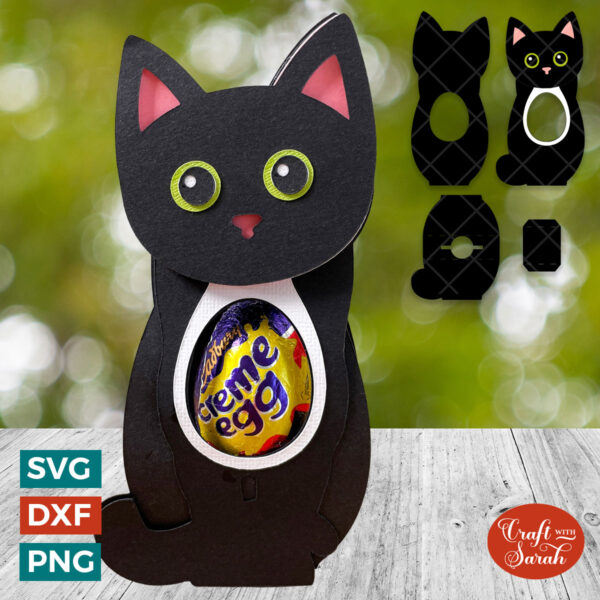 Cat Chocolate Egg Holder SVG