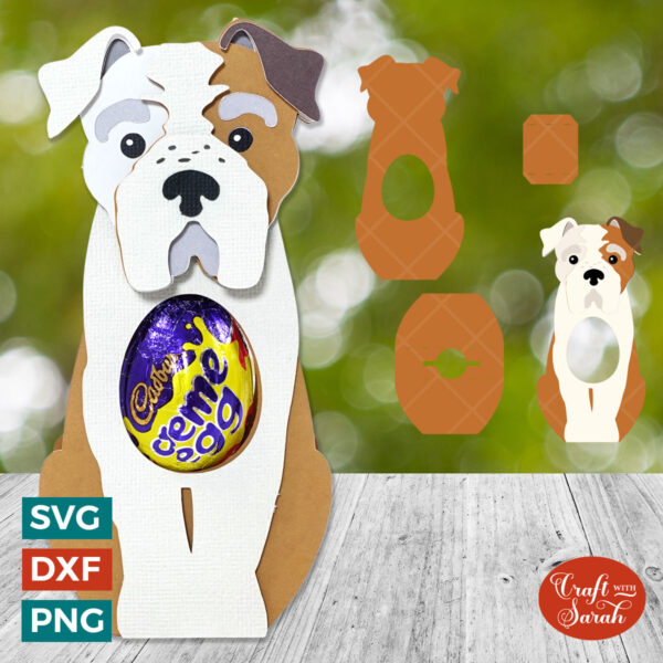 English Bulldog Chocolate Egg Holder SVG