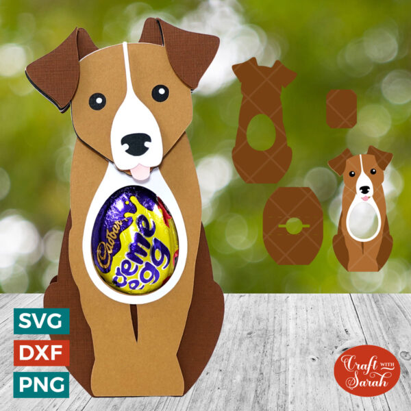 Jack Russell Chocolate Egg Holder SVG