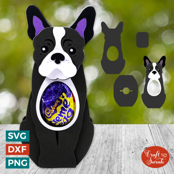 French Bulldog Chocolate Egg Holder SVG