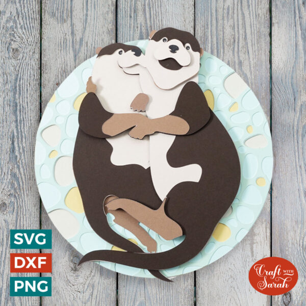 Otters Cuddling SVG