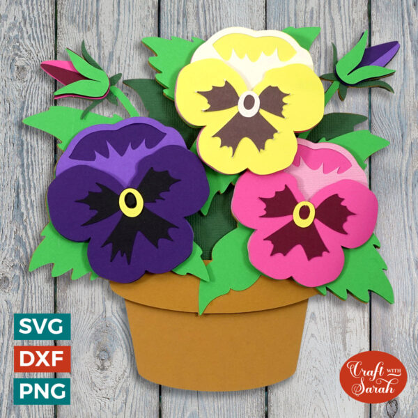 Pansy Flowers SVG