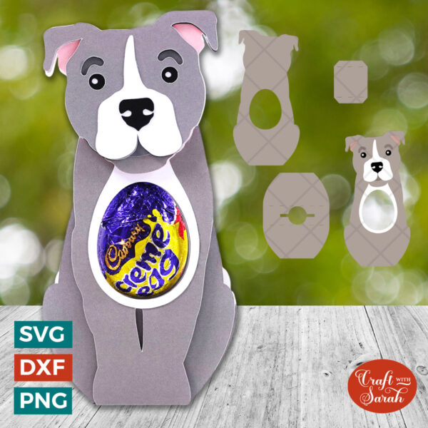 Pitbull Chocolate Egg Holder SVG