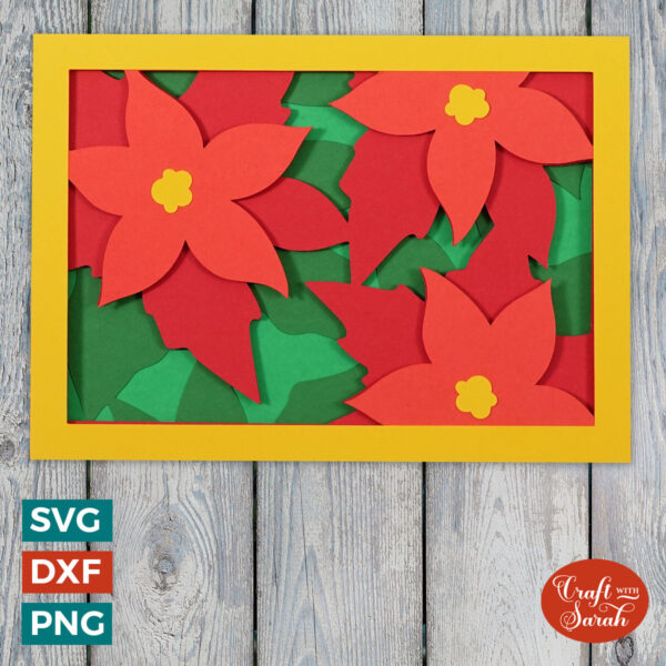 Poinsettia Flowers Card SVG