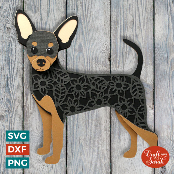 Short-Haired Russian Toy Dog SVG