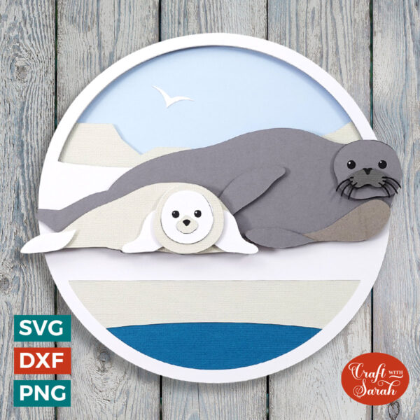 Seal Mother & Baby SVG