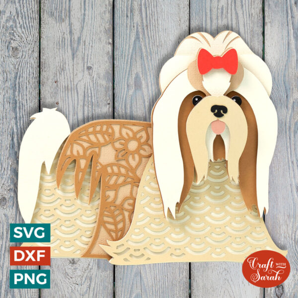 Long Haired Shih Tzu SVG