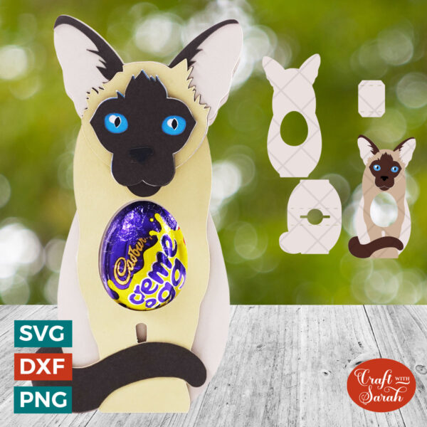 Siamese Cat Chocolate Egg Holder SVG