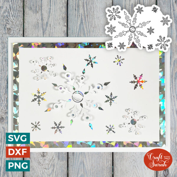 Falling Snowflake Bend Out Card