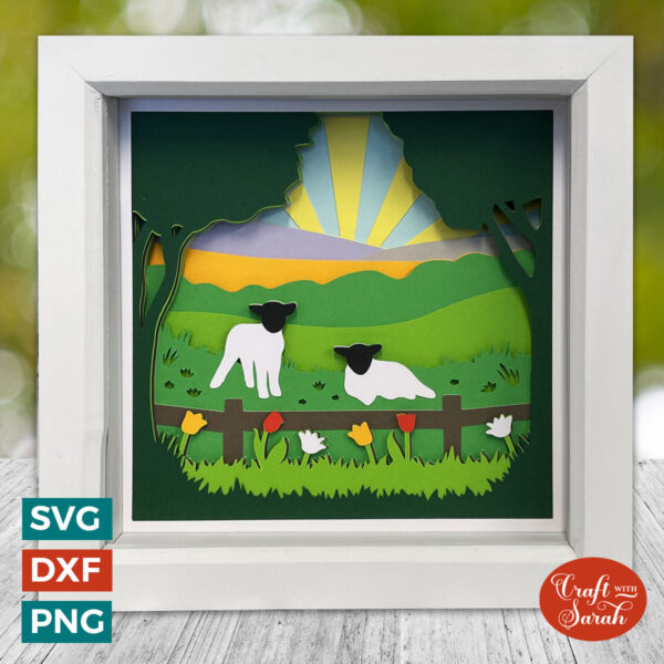 Spring Lambs Shadow Box