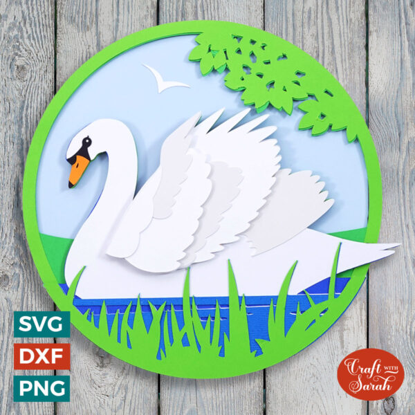 Swan - Swimming SVG