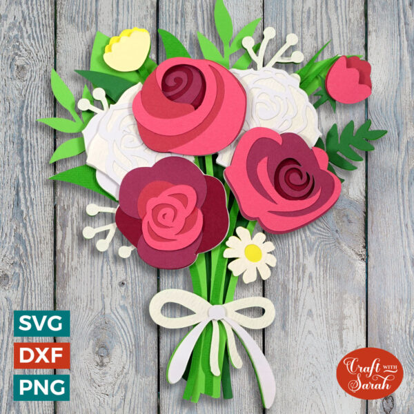 Wedding Bouquet of Roses SVG