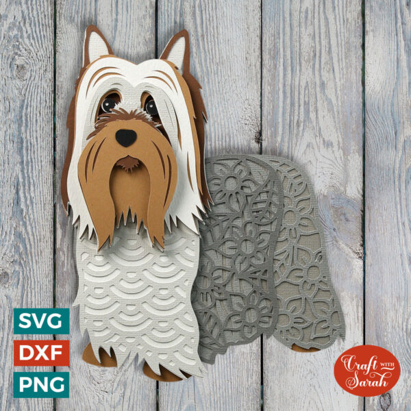 Long Haired Yorkshire Terrier SVG