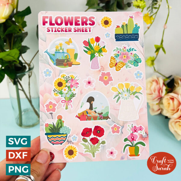 Floral Print then Cut Sticker Sheet