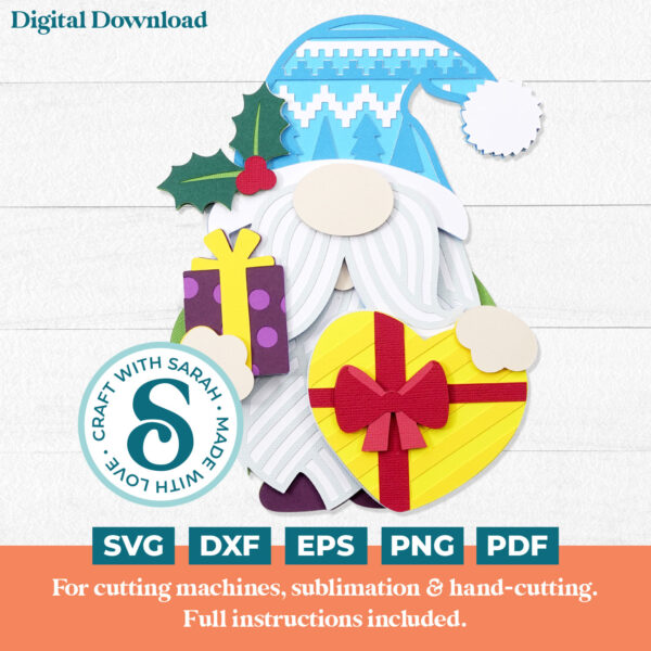 Christmas Present Gnome SVG - Male