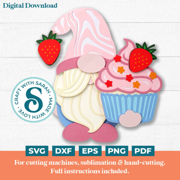 Cupcake Gnome SVG - Male