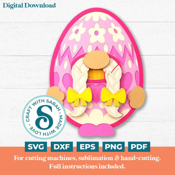 Easter Egg Gnome SVG - Female