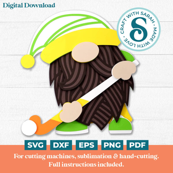 Field Hockey Gnome SVG - Male