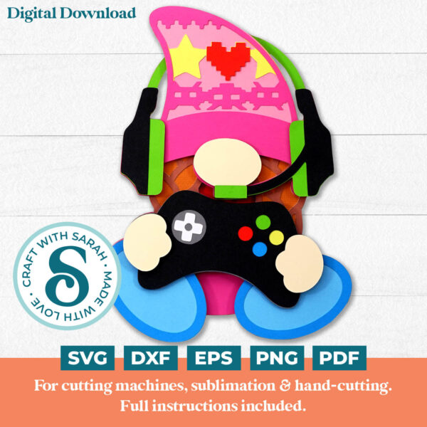 Gamer Gnome SVG - Female