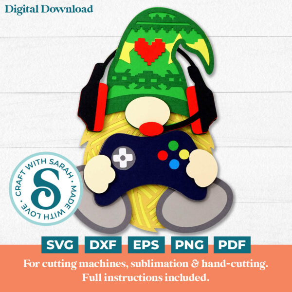 Gamer Gnome SVG - Male