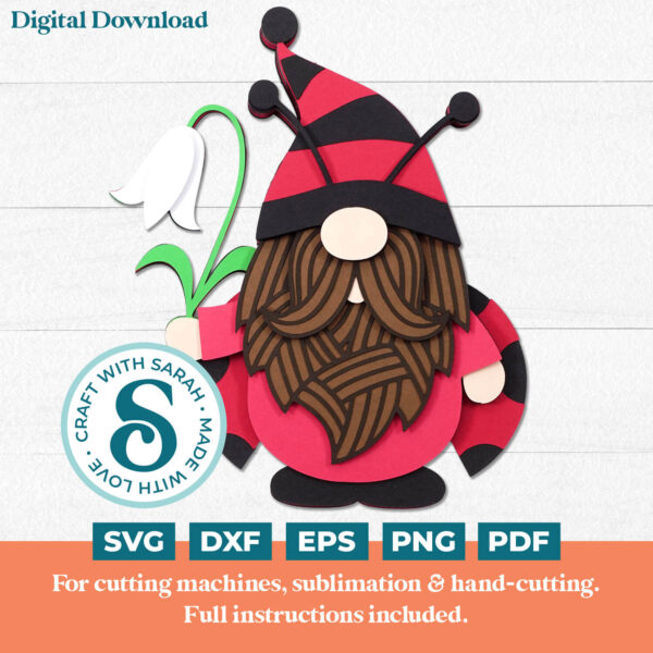 Ladybug Gnome SVG - Male