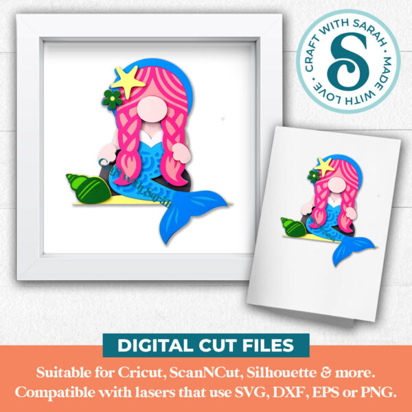 Mermaid Gnome SVG - Female - Image 2