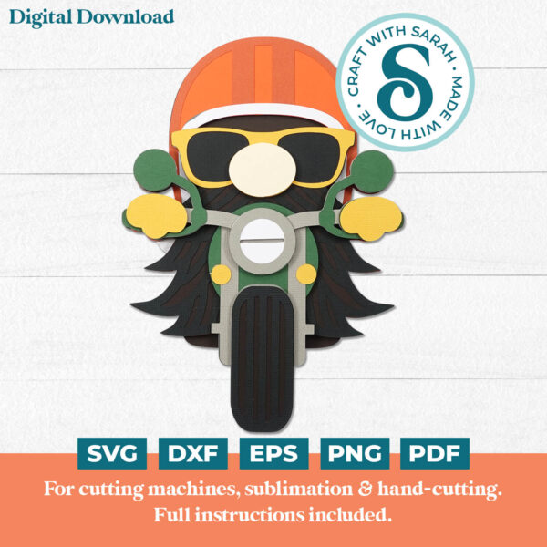 Motorbike Classic Gnome SVG - Male