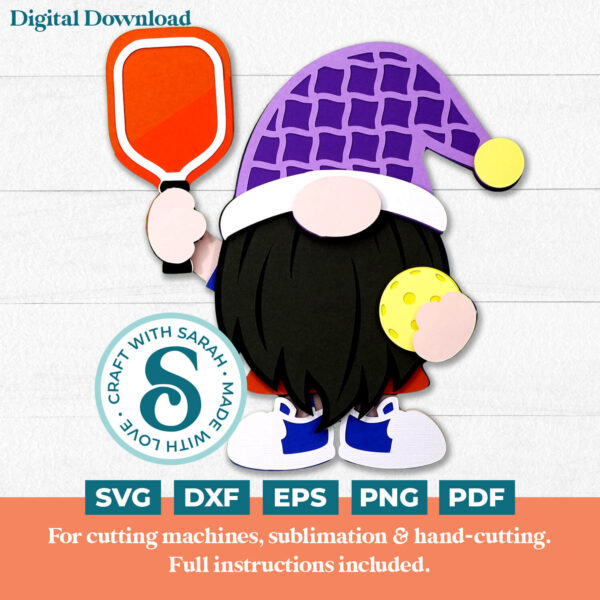 Pickleball Gnome SVG - Male