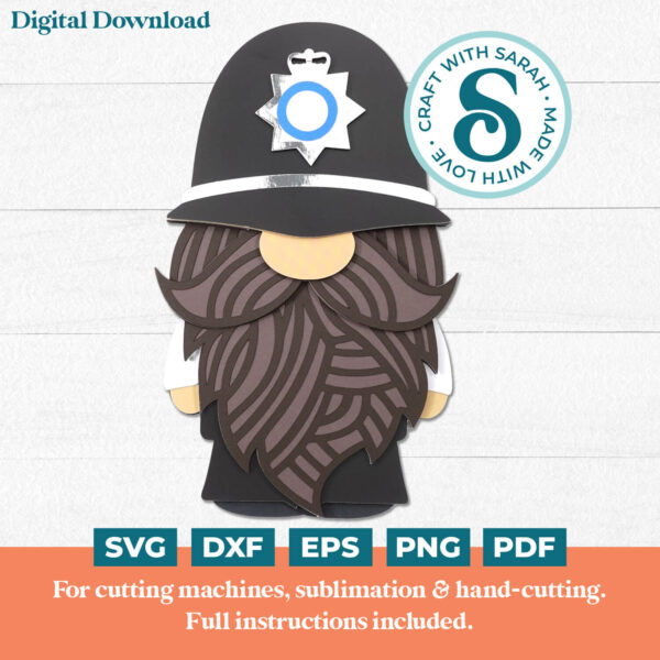 Police Gnome SVG - Male