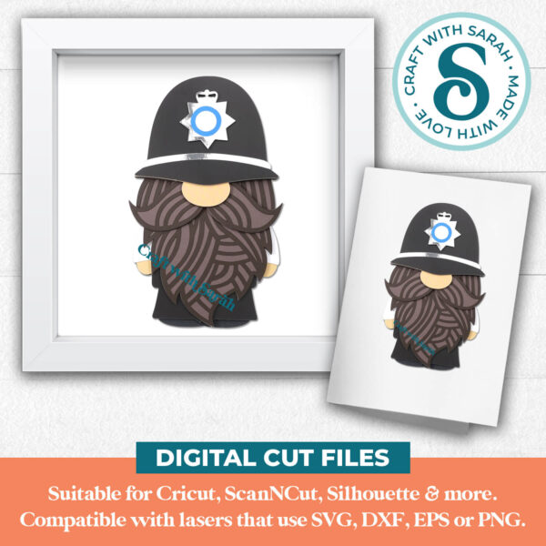 Police Gnome SVG - Male - Image 2