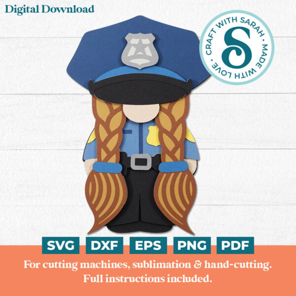 Police Gnome SVG - Female