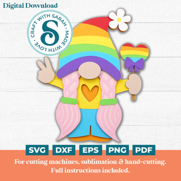 Rainbow Gnome SVG - Female