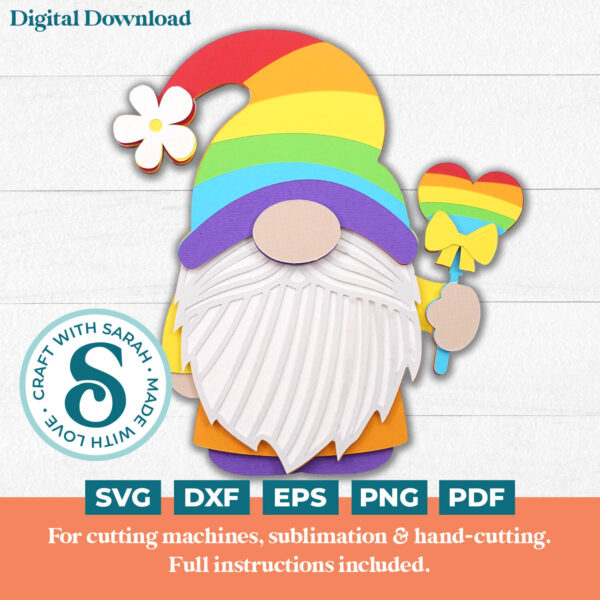 Rainbow Gnome SVG - Male