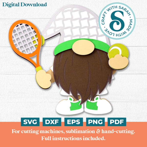 Tennis Gnome SVG - Male