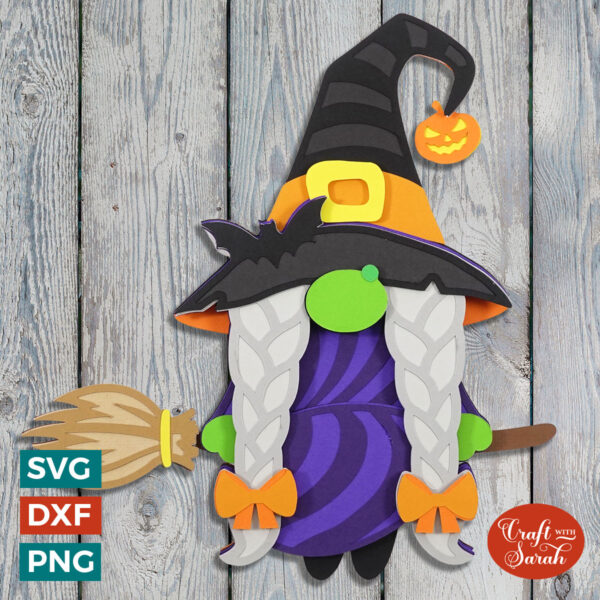 Halloween Witch Gnome SVG