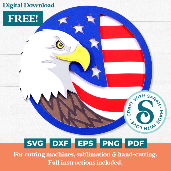 4th July Eagle SVG with USA Flag