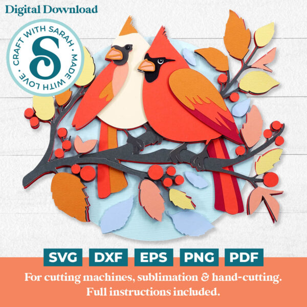 Autumn Cardinals SVG