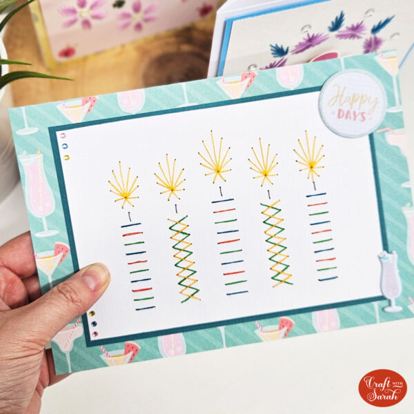 Birthday Candles Card Stitching Pattern