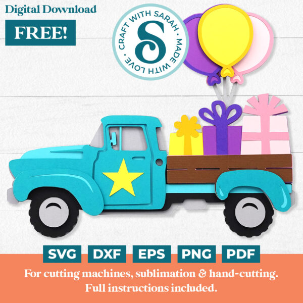 Birthday Truck SVG