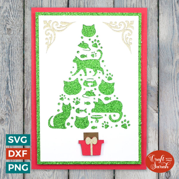 Cats Christmas Tree Card