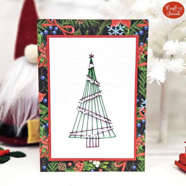 Beaded Christmas Tree Card Stitching Pattern