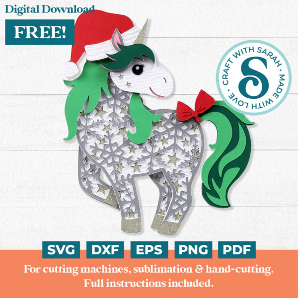 Christmas Unicorn SVG